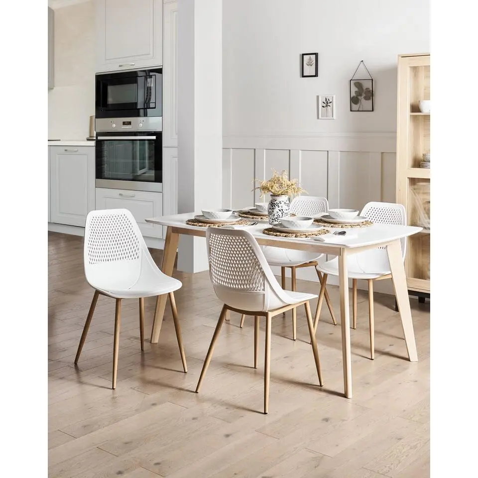 HAZELTON - Set van 4 stoelen - Wit - Synthetisch materiaal