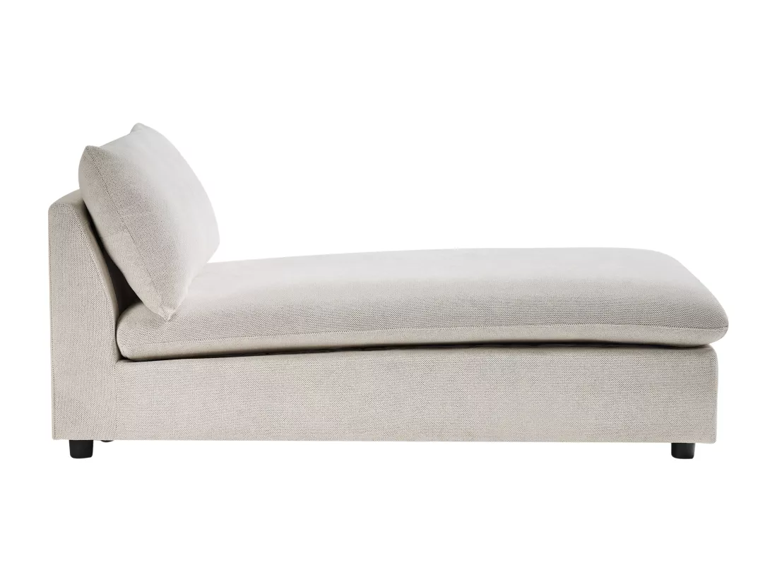 Chaise longue en tissu blanc cassé VIZILLE