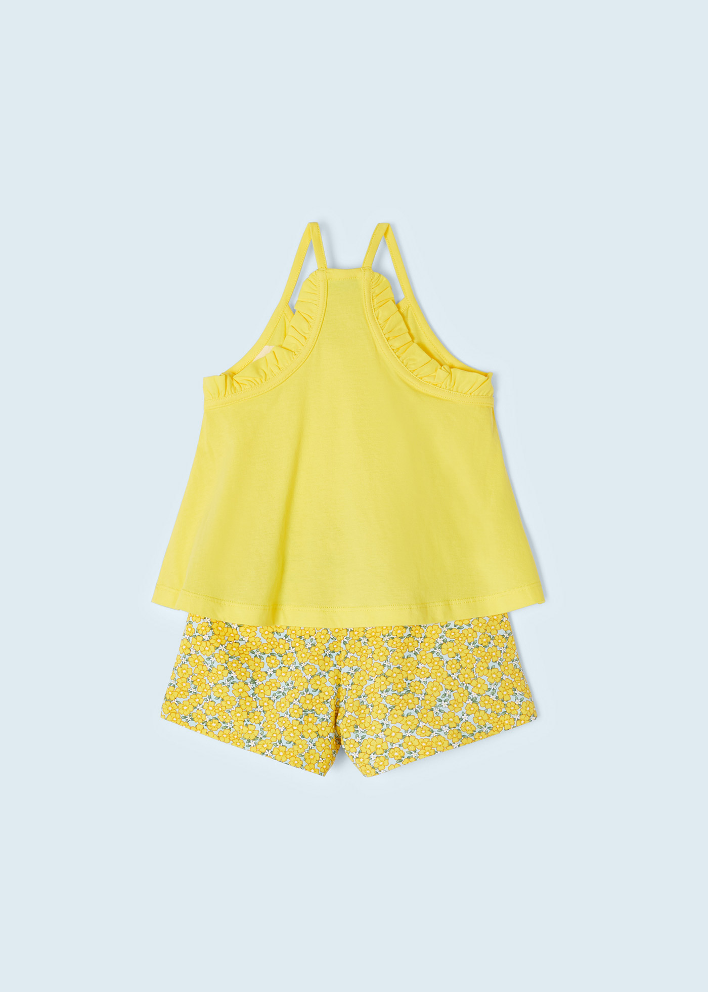 Conjunto de duas peças com apliques de algodão para meninas