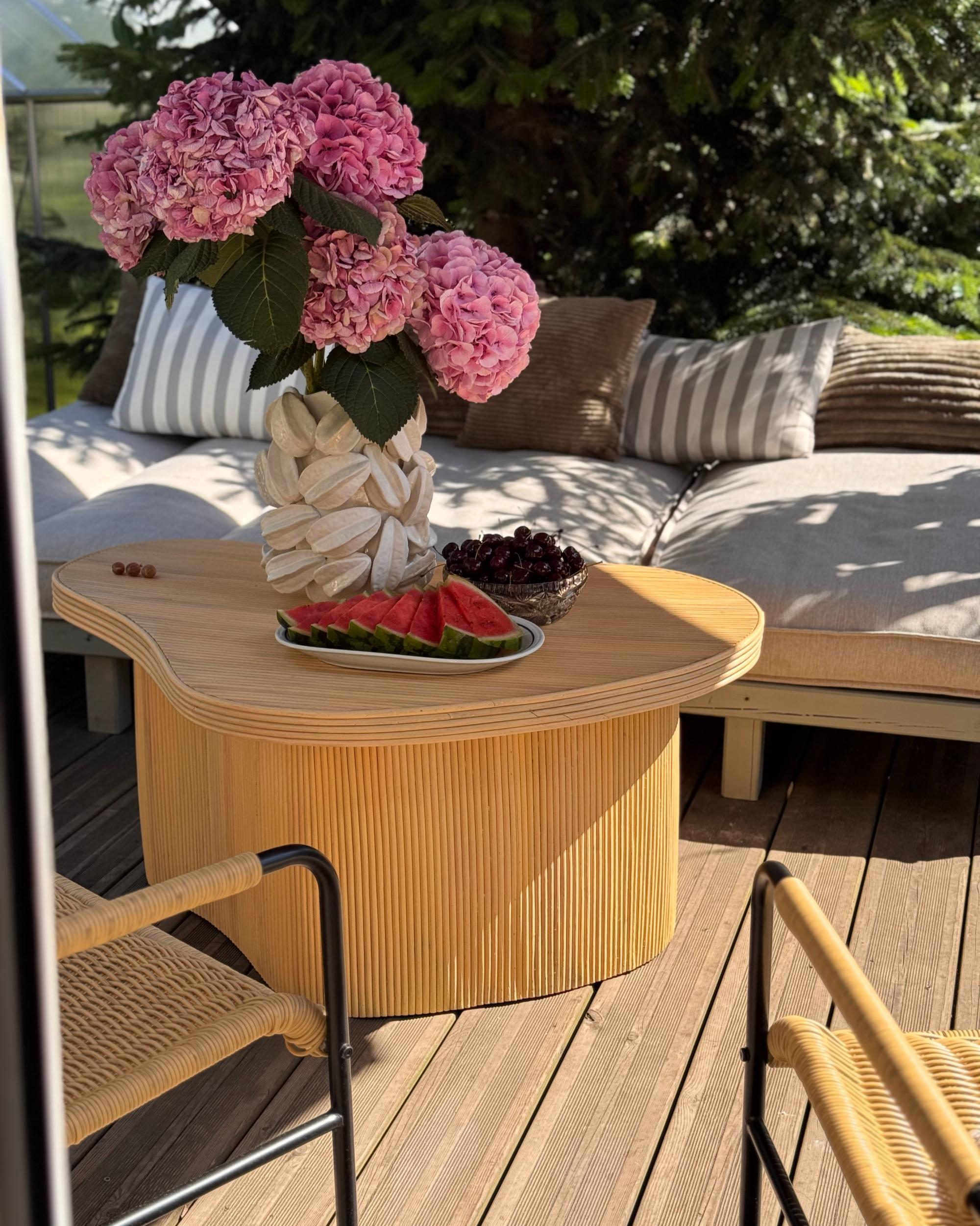 Set van 2 salontafels SALANTI Rotan Natuurlijk met opbergruimte