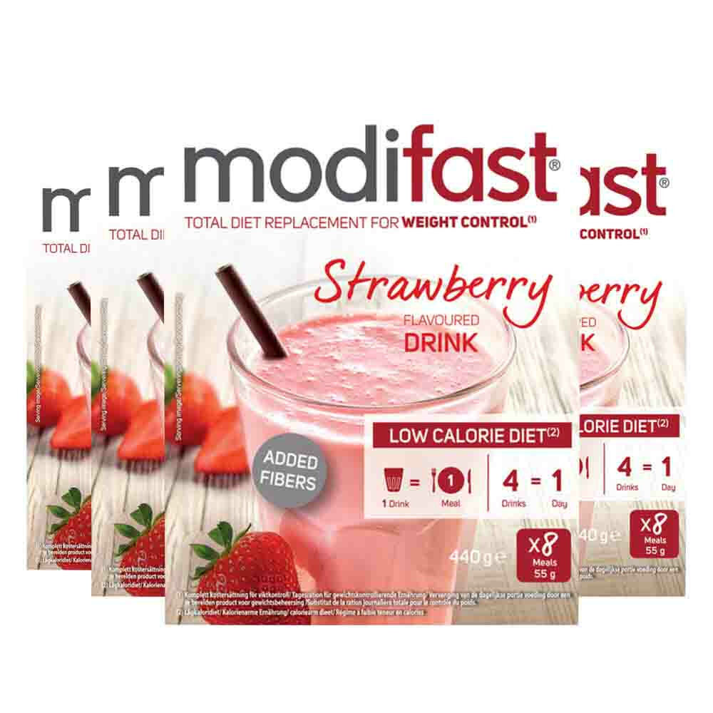 4x Modifast Intensive Milkshake Aardbei8 x 55 gr
