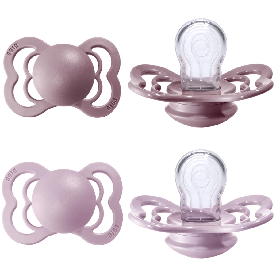 BIBS® Schnuller Supreme Dusky Lilac  Heather Silikon 0-6 Monate, 4 Stk.