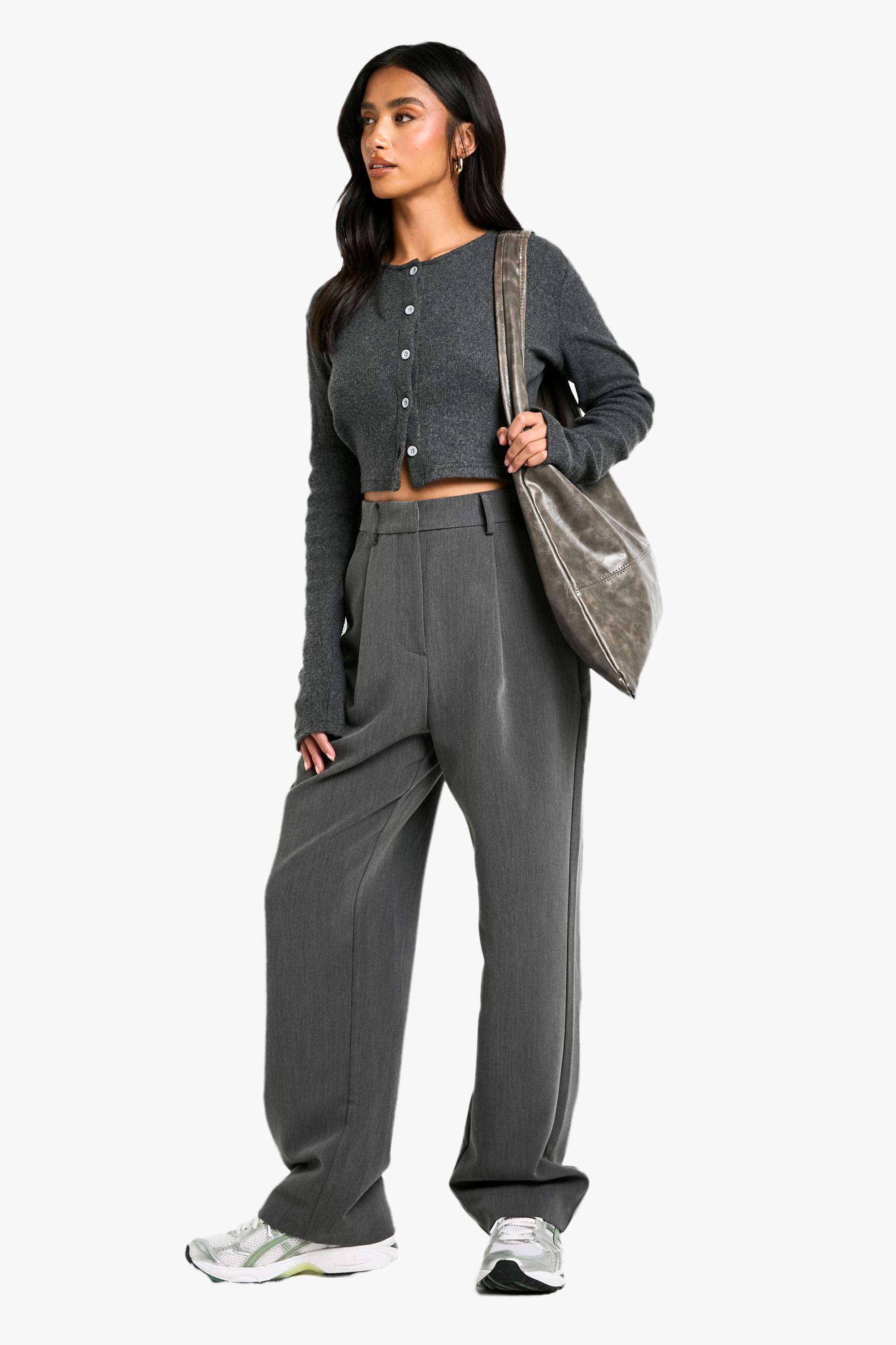 boohoo Pantalon Droit Tailleur Coupe Petite
