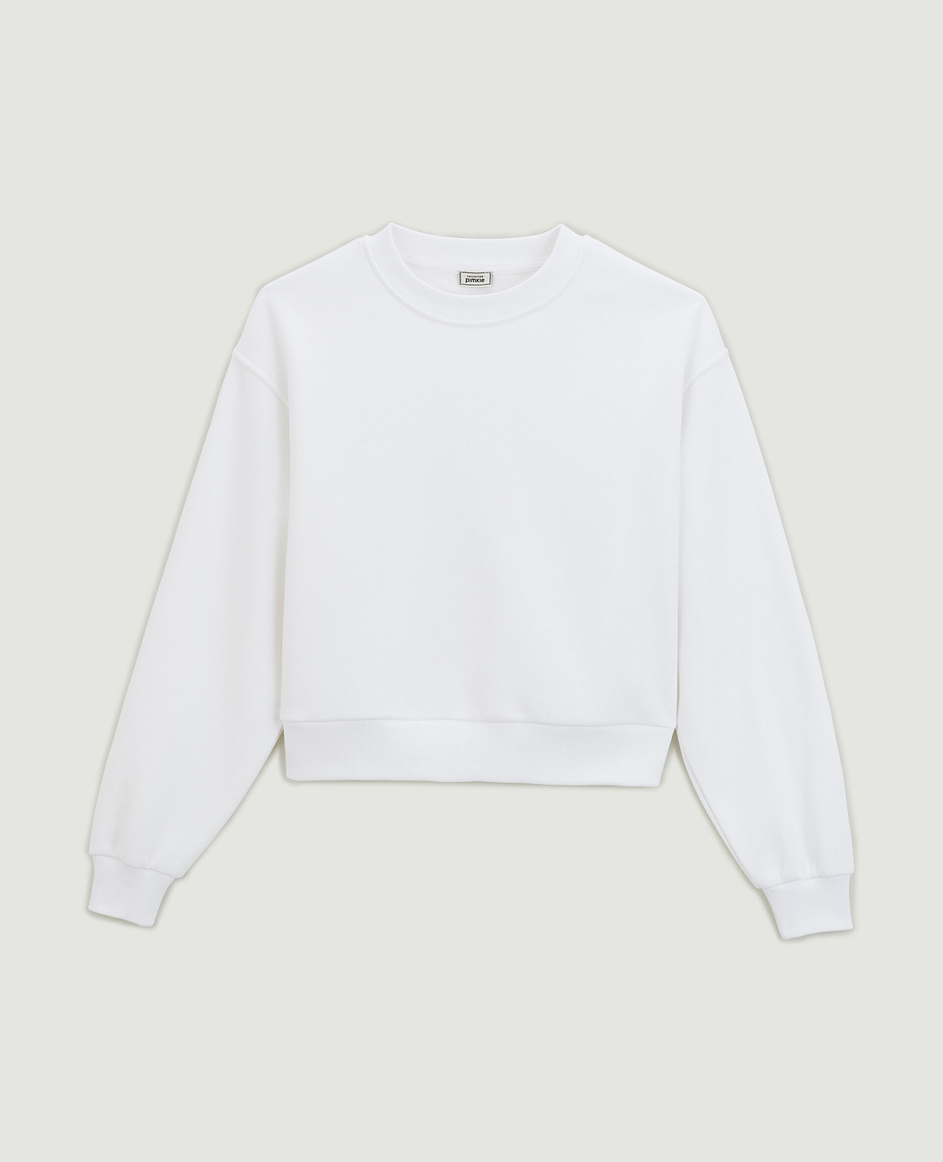 Sweat court en molleton - Blanc