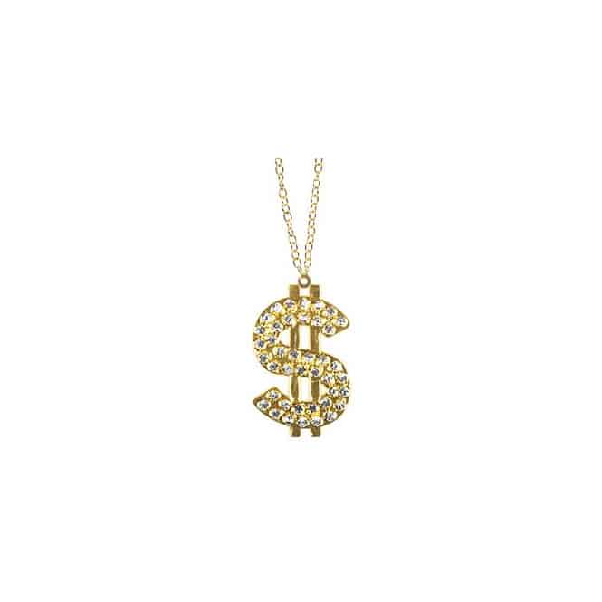 Faschingsschmuck - Halskette - Dollar - für Erwachsene