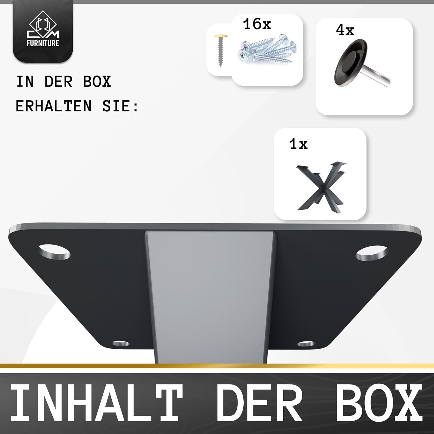 Spider Tischgestell I Stahl Pulverbeschichtet I Tischbeine für Esstisch Couchtisch I Tischkufen Tischfusse Möbelfüße aus Metall - H43 x B50 x L80 cm - Anthracit
