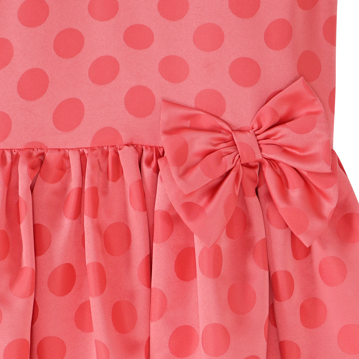Yigga Festliches Mädchen Kleid mit Punkte-Allover pink