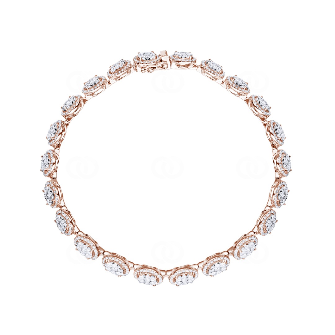 5.00 Karat Diamanten Halo Tennisarmband 750/18 K Roségold