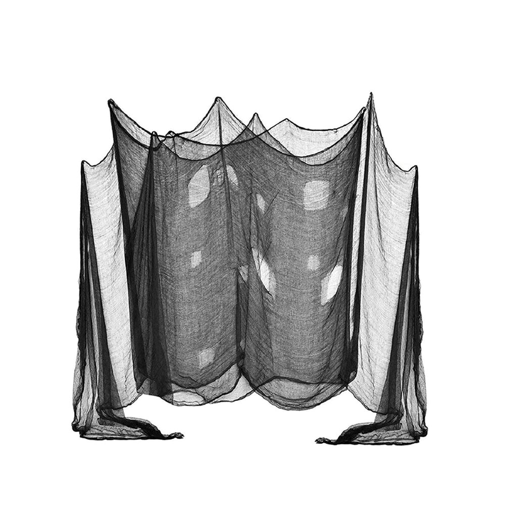 (6x1.2m) Halloween Spinnen Netz Tuch Grusel Party Deko Vorhang - Schwarz