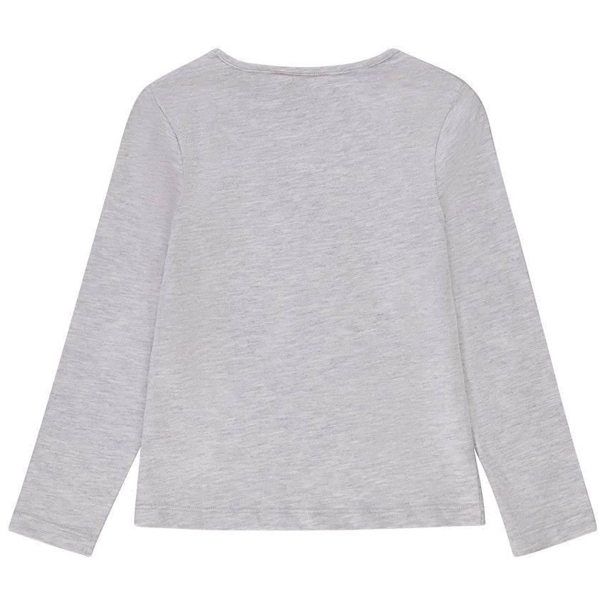 T-shirt manches longues print fantaisie pour fille - Gris clair