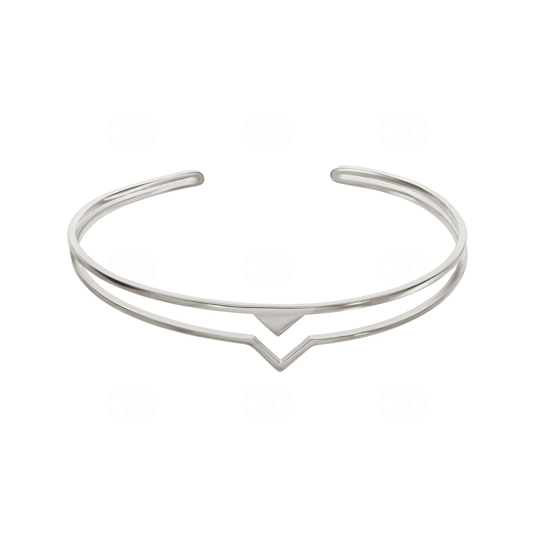 Armreif offen 925 Silber rhodiniert 58 x 48mm