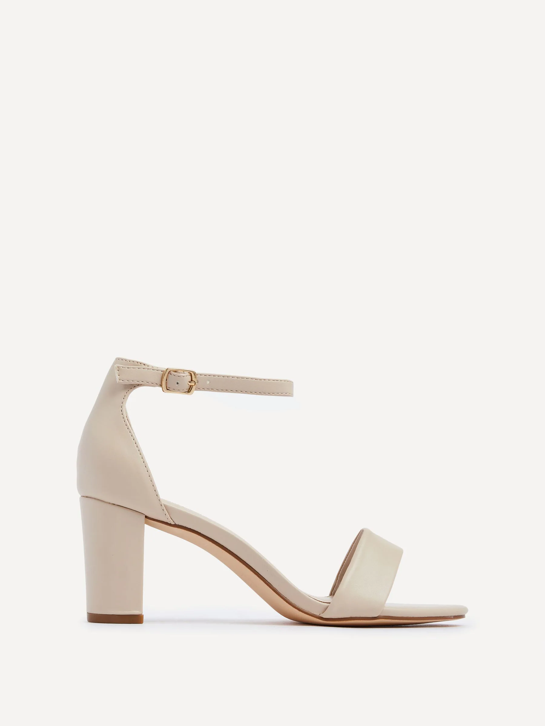 Licht beige - Linzi Franki met blokhak en open neus