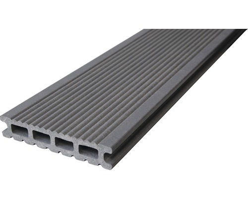 Konsta WPC terrasplanken Futura holle kamerprofiel mat 26x145 mm (verkoop per meter van 1,00 m tot max. 6,00 m) grijs