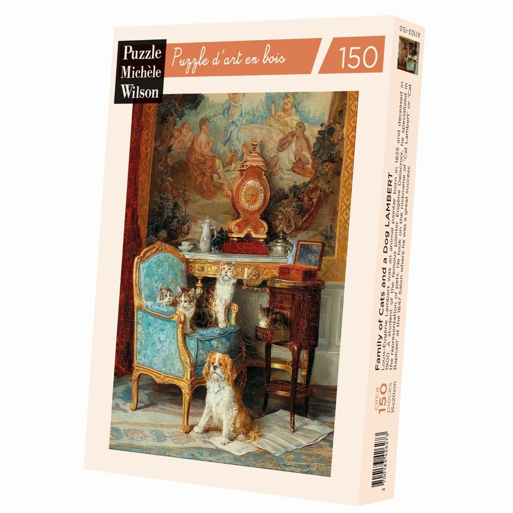 Famille de chats et chien de lambert