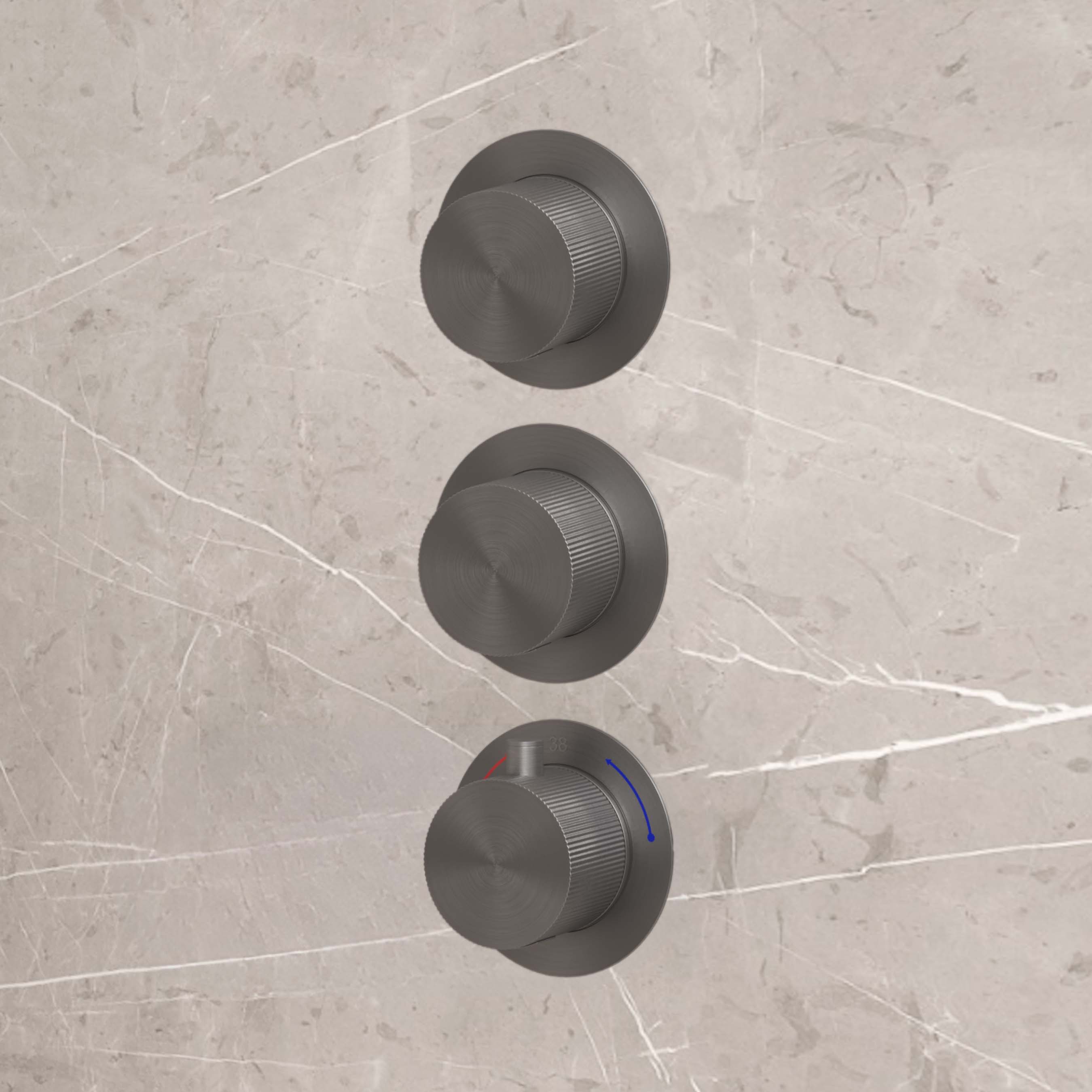 Best Design High End Moya complete 2-wegs inbouwthermostaat gunmetal