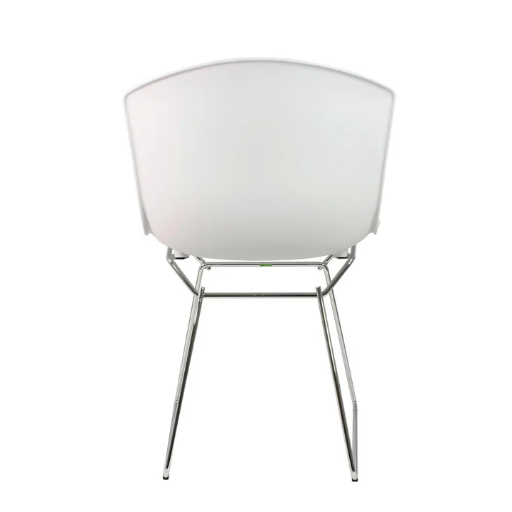 Knoll - Bertoia Kunststoff-Stuhl, Chrom / weiss