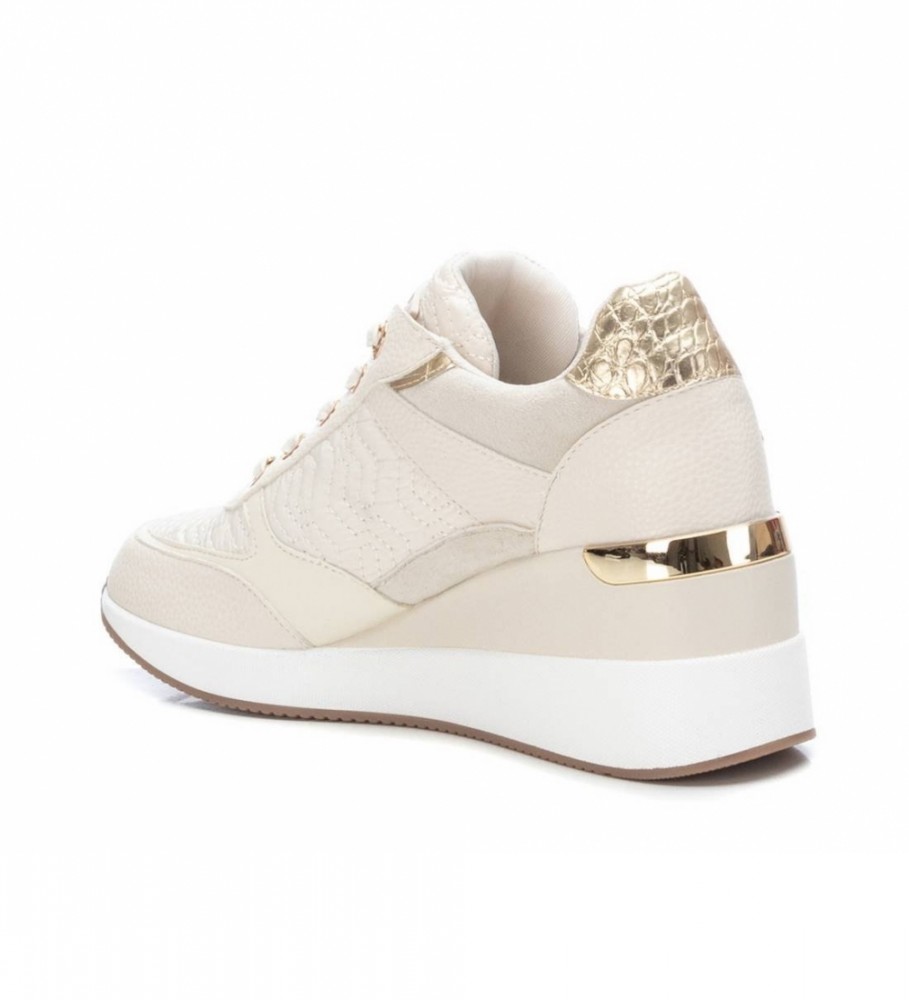 Tênis Xti com logo off-white - salto plataforma de 6 cm -