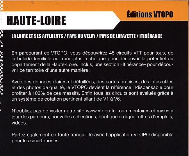 VTOPO - VTOPO HAUTE LOIRE 45 CIRCUITS VTT