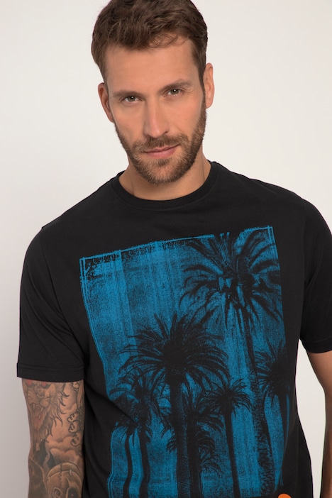 T-Shirts, 2er-Pack, Halbarm, Palmen Print, Rundhals