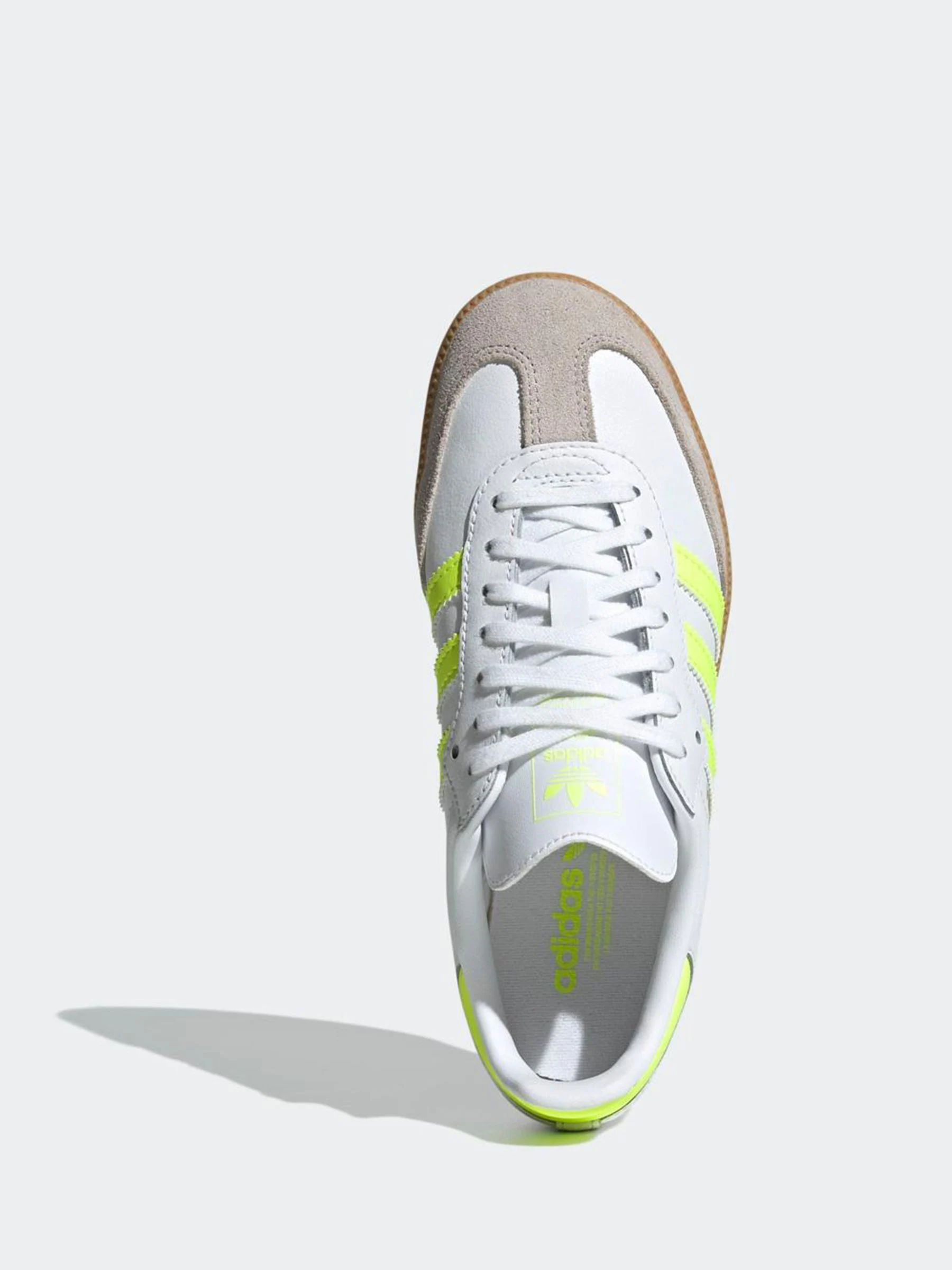 Wit/limoenkleur - adidas Originals Samba OG Junior Trainers