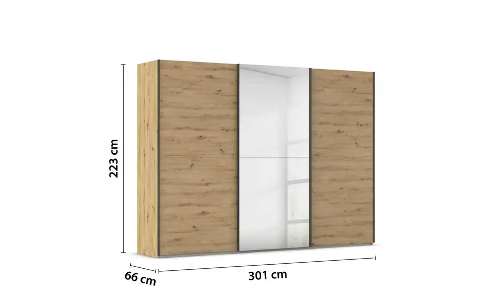 Schwebetürenschrank Fifty 301 cm 3 Stück