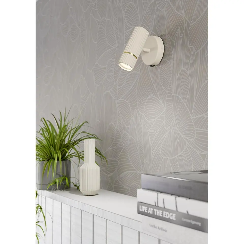 EGLO Caminia Wandlamp - GU10 - 15,5 cm - Zandkleur/Beige/Goud