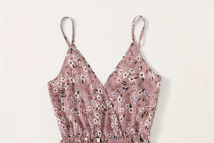blossomgal - Spaghettibandjes V-hals Romper met bloemenprint
