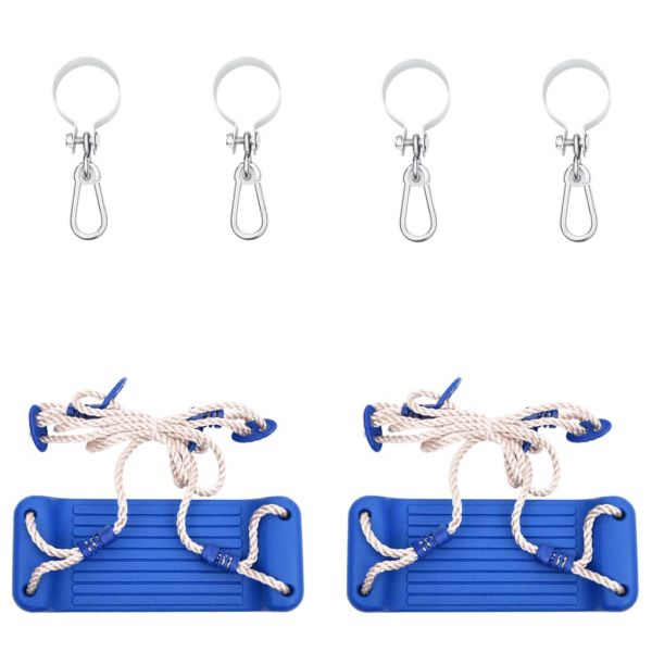 vidaXL Assentos de baloiço com cordas 2 pcs azul 38x16 cm