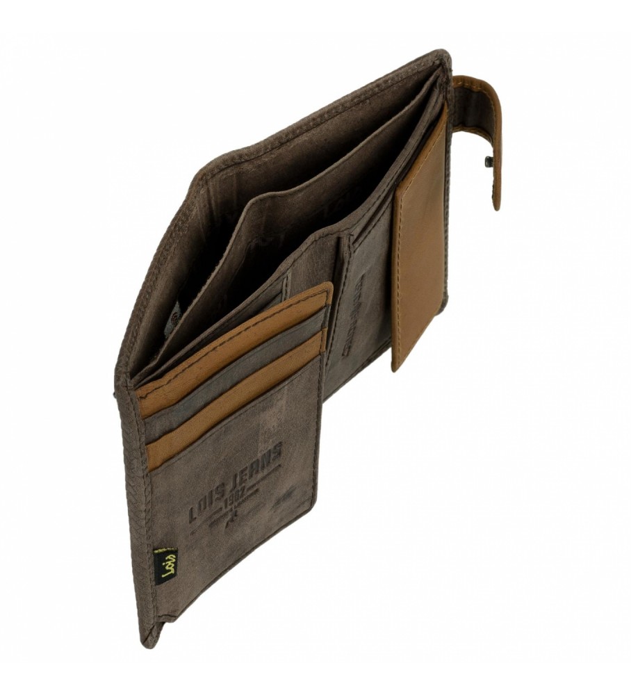 Carteira Lois em couro com porta-objetos interno e proteção RFID LOIS 202720 marrom