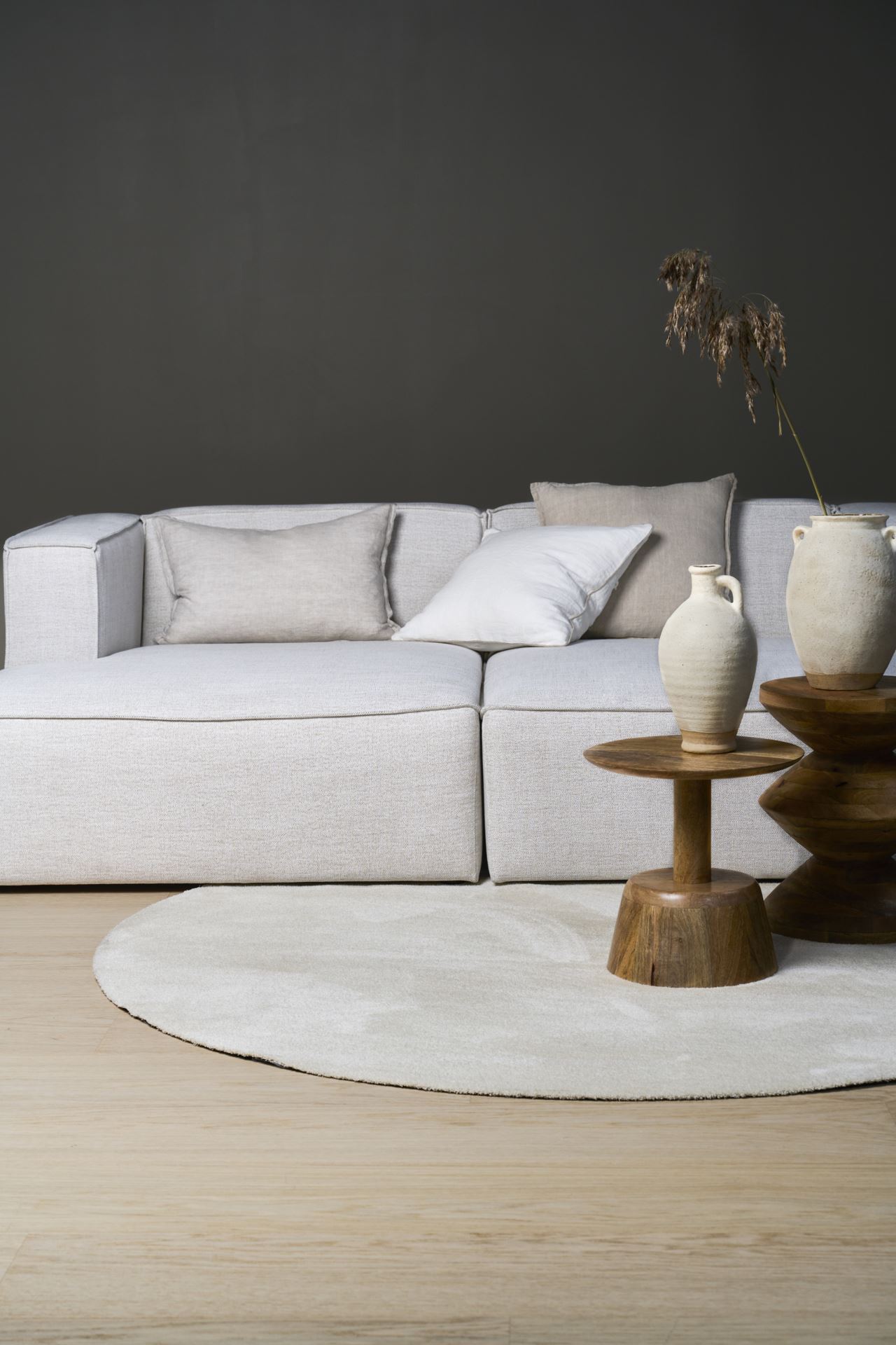 Modulsofa sjeselong venstre natur - 114x154x73 cm