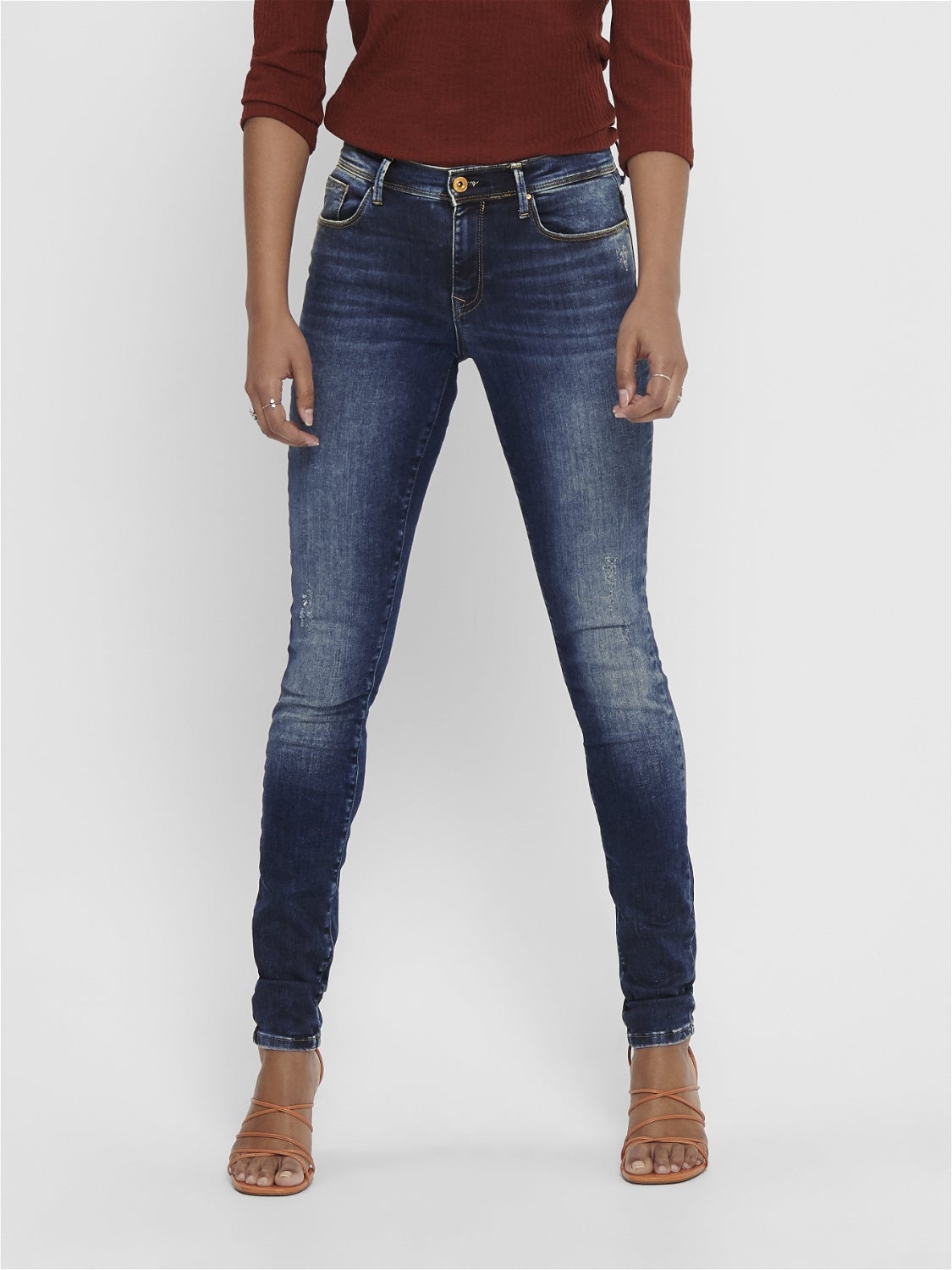 ONLSHAPE Mittlere Taille Skinny Fit Jeans Dark Blue Denim