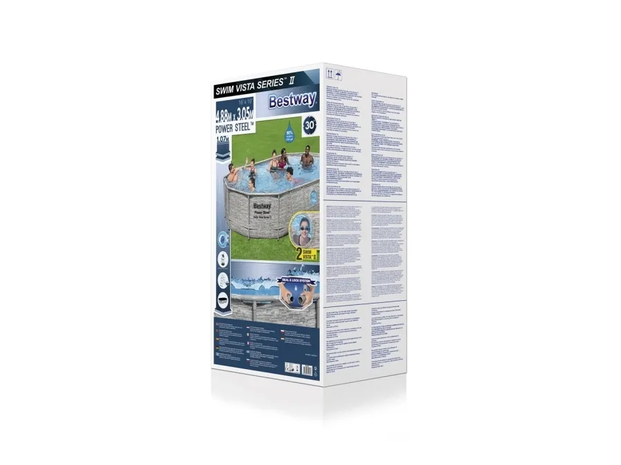 Bestway Power Steel 56946, 10949 L, Indrammet pool, Voksen & barn, Stige, Brun, 64,7 kg