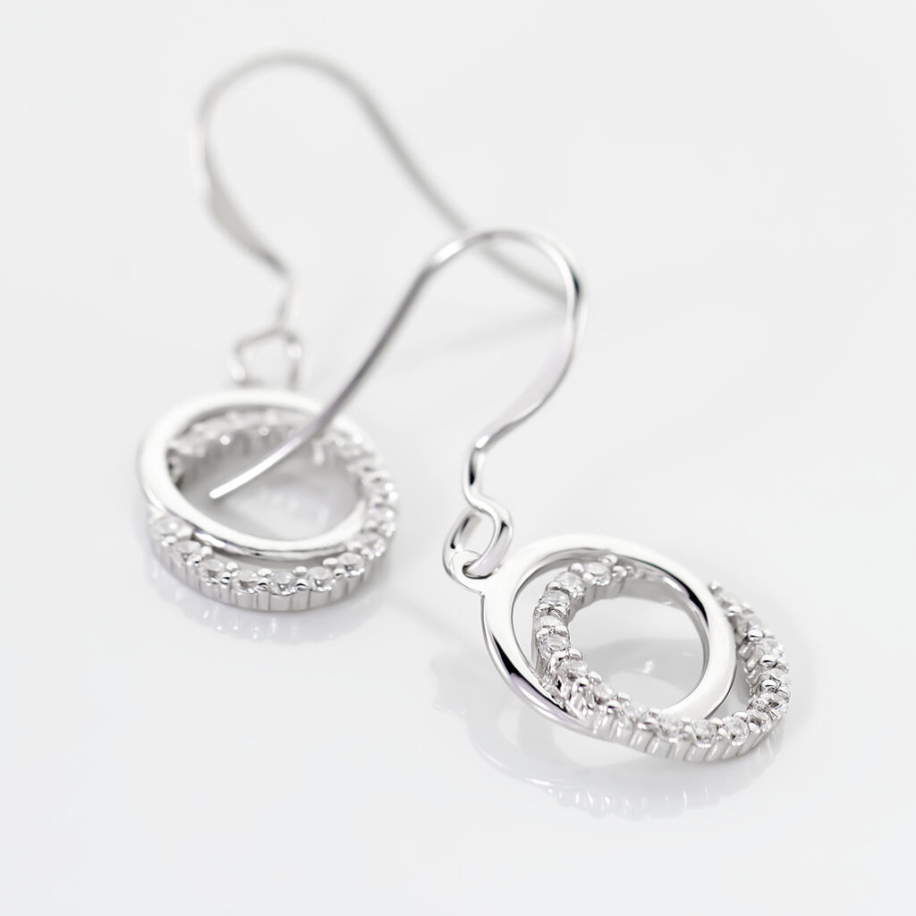 Boucles D'oreilles Pendantes Circus Argent Blanc Oxyde De Zirconium