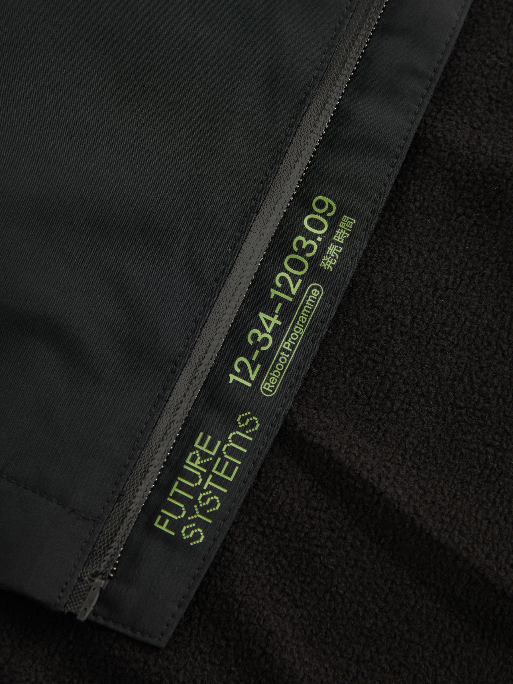 Zwart - Waterdichte jas met fleece voering en capuchon (3-17jr)