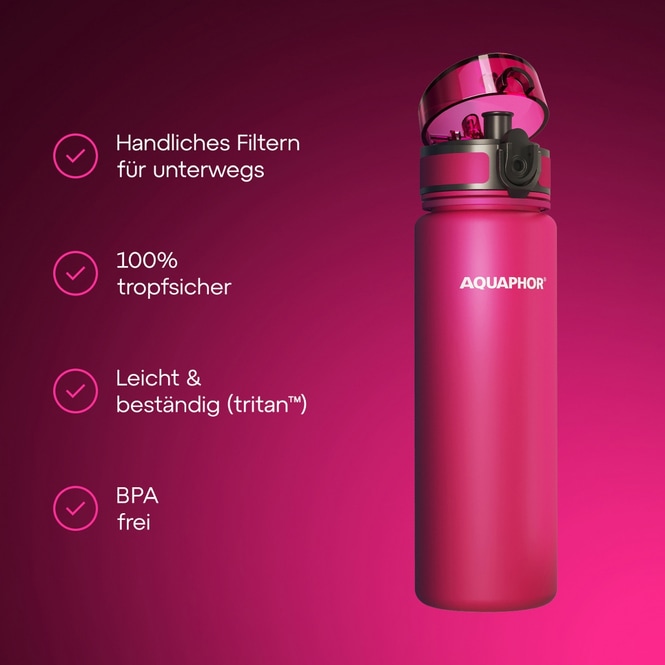 AQUAPHOR - City Filterflasche - 0,5 L - pink