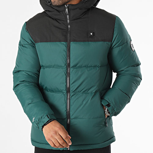 Doudoune Chauffante Capuche Megève Vert Noir