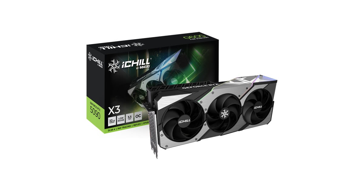 INNO3DGeForce RTX 5090 iCHILL X3 grafische kaart  (DLSS 4, 3x DisplayPort, 1x HDMI 2.1)