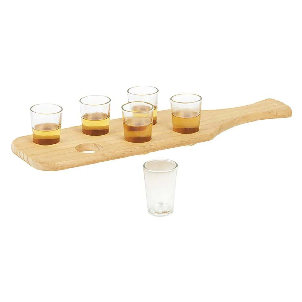 Planche cocktail avec 6 verres à shooter