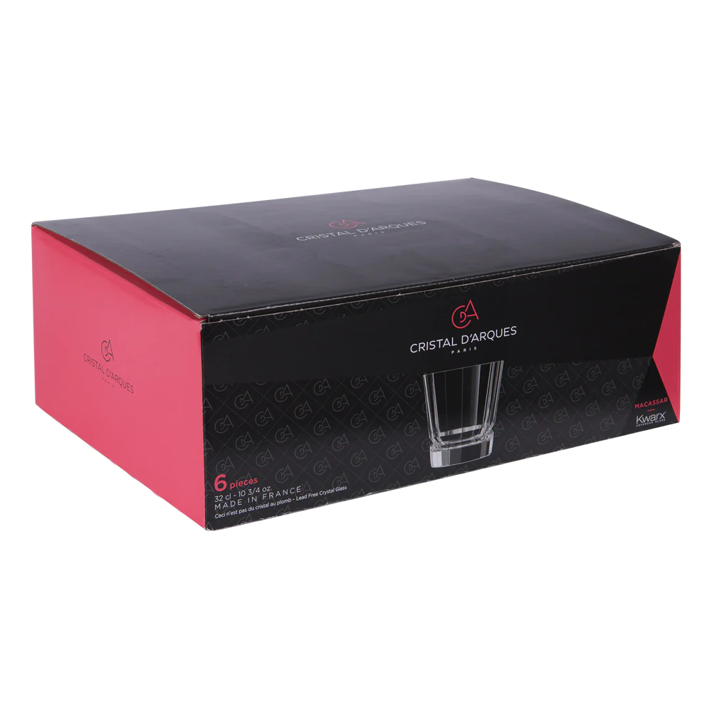 Macassar - 6 gobelets forme basse 32 cl Cristal d'Arques
