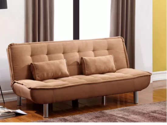 Canapé convertible clic-clac MISHAN en tissu - Caramel