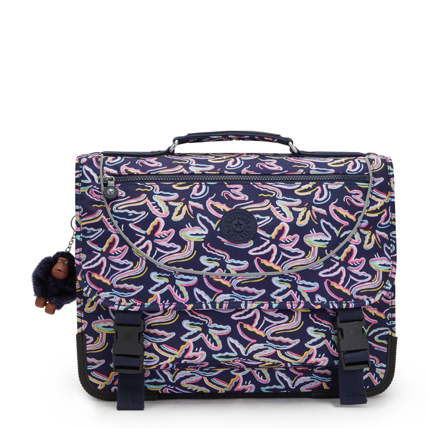 PREPPY Sac D’école Medium Avec Housse Contre La Pluie Fluo - Palm Fiesta Print