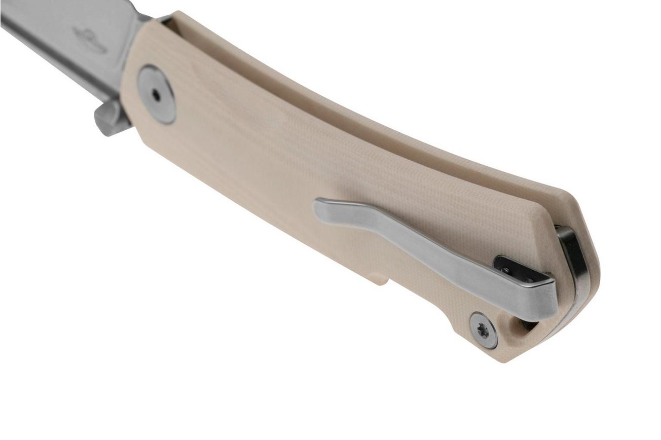 Real Steel Luna Maius 7091EI, 10Cr15CoMov, Ivory G10, zakmes, Poltergeist Design