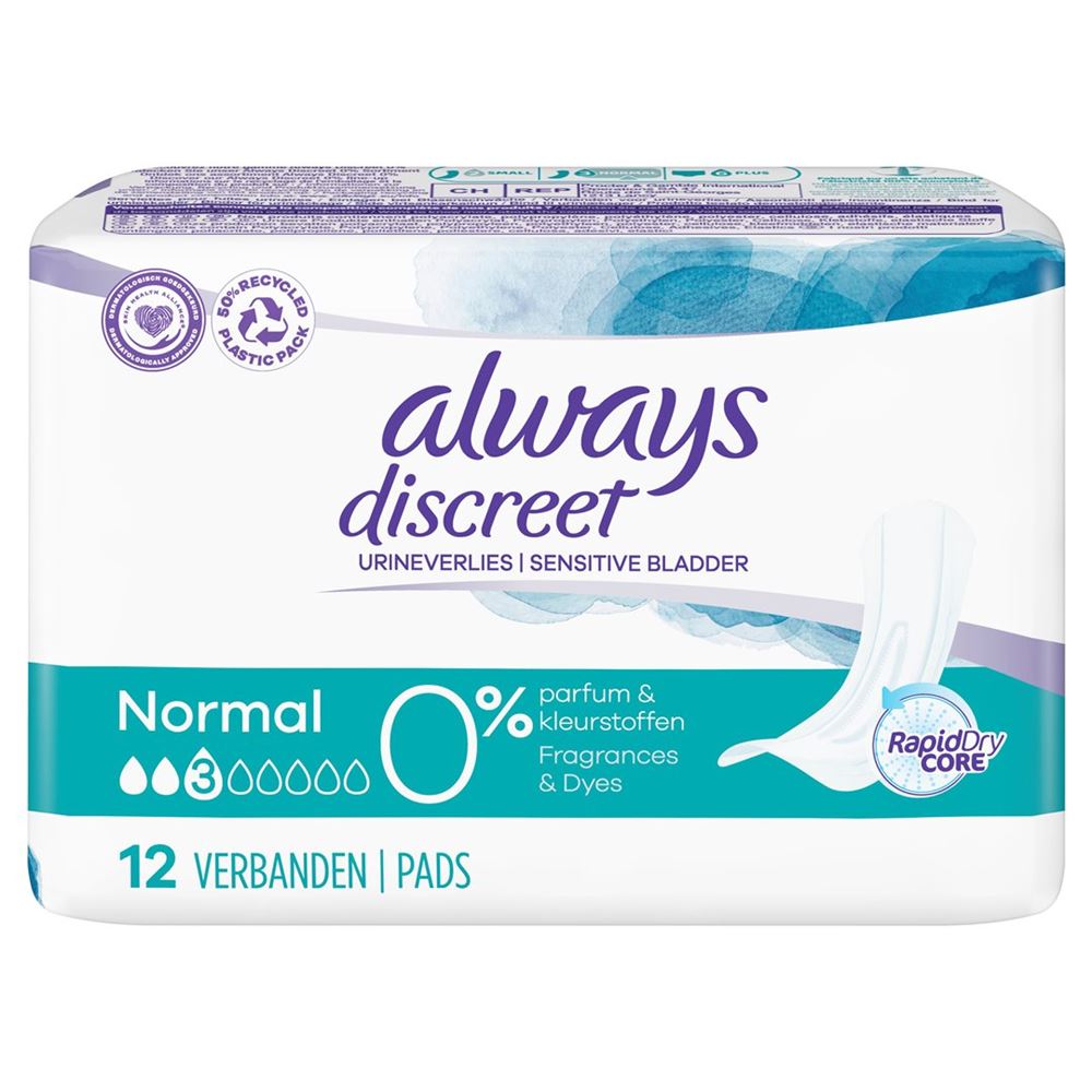 Always Discreet Inkontinenz Normal 0% Btl 12 Stk
