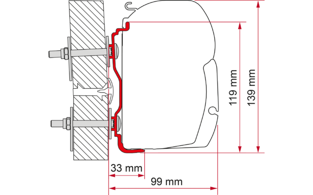 Fiamma Kit Hymer 2016 Markisenadapter für Fiamma F45