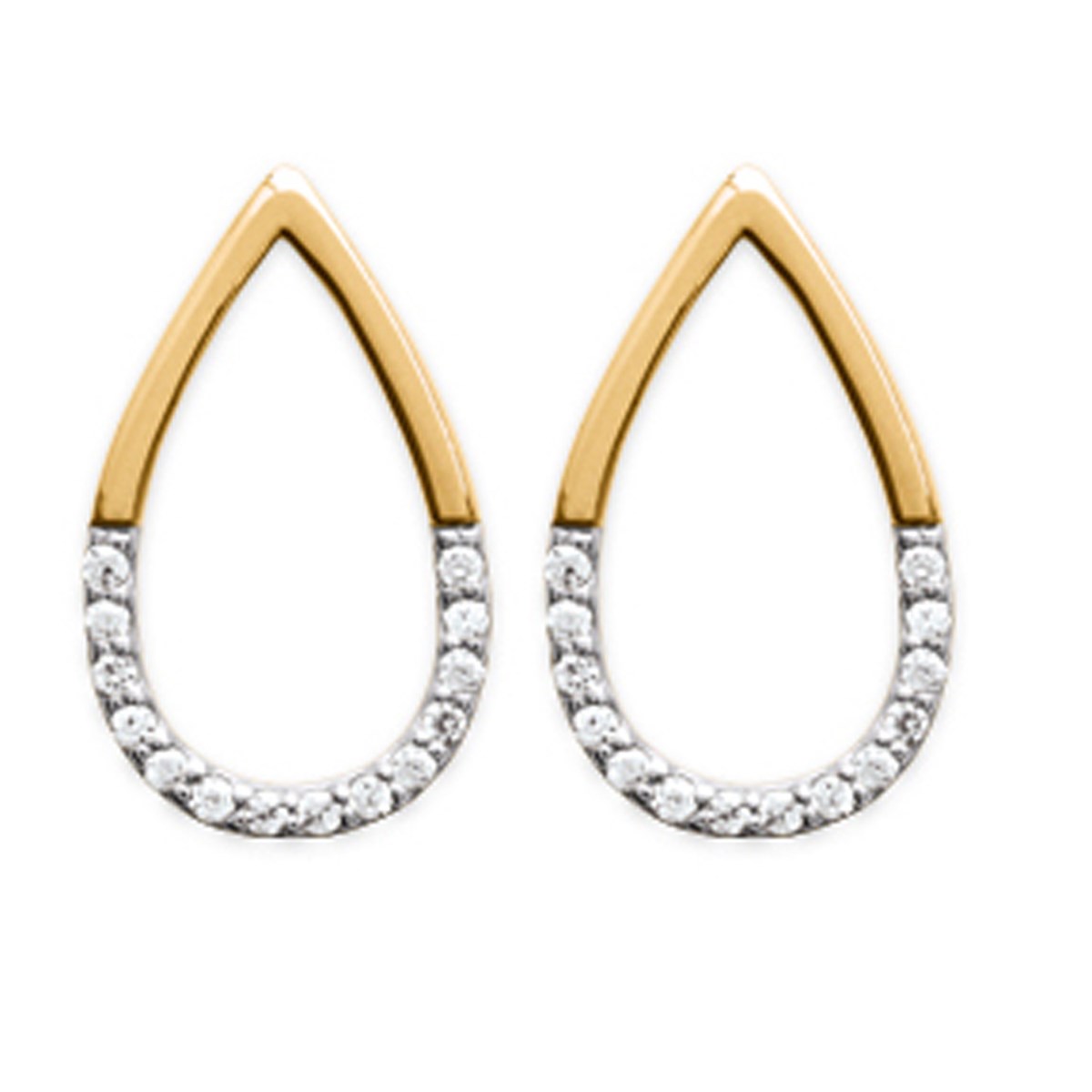 Boucles d'oreilles Brillaxis goutte ajourée plaqué