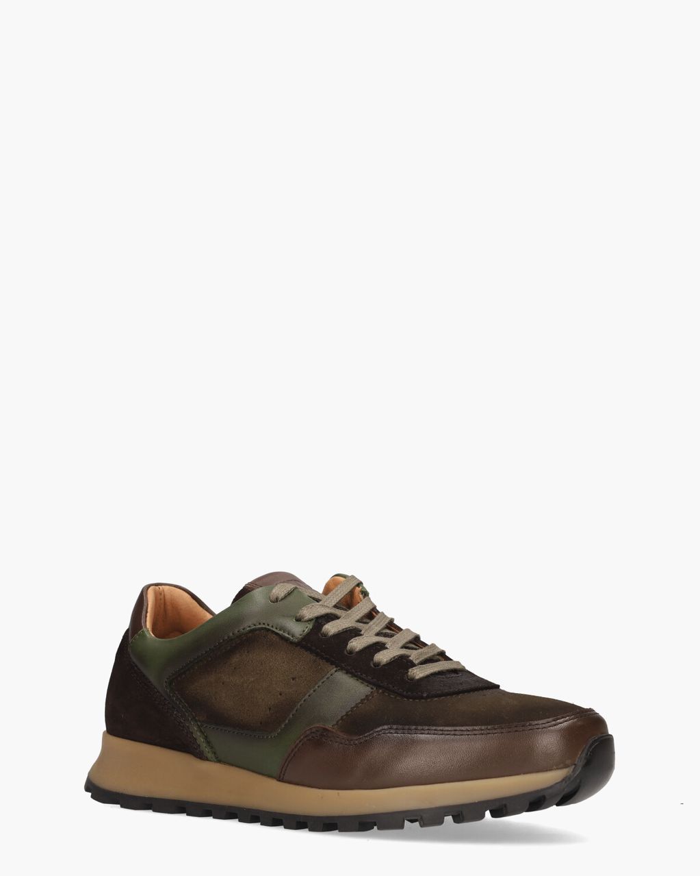 Cypres Uriel Bruin/Groen Herensneakers