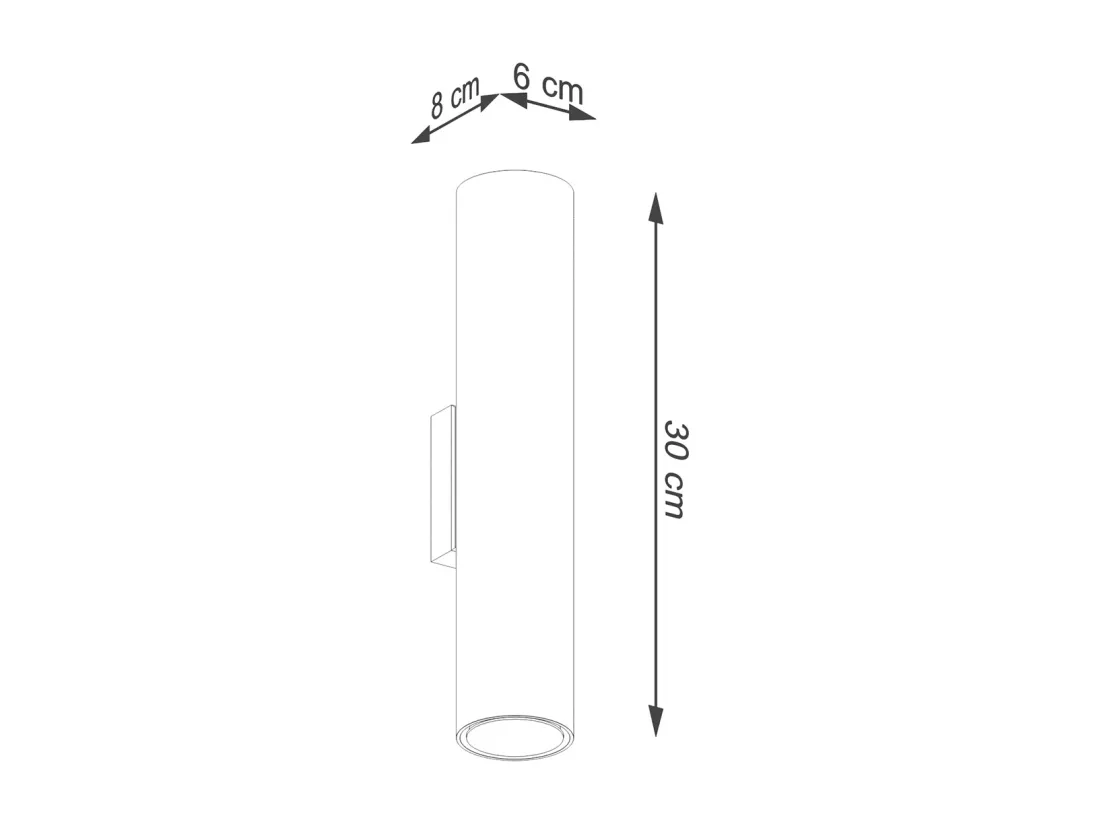Appliques Lagos moderne en acier - 2 sources lumineuses - L.6 x H.30 cm - éclat doré