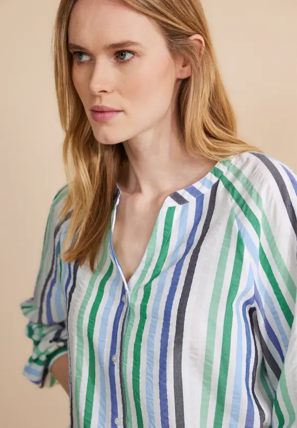 Seersucker Bluse - fresh spring green