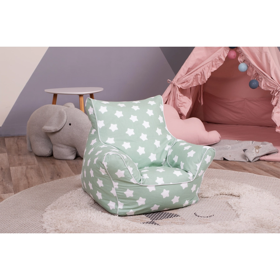 knorr toys® Kindersitzsack Green white stars grün
