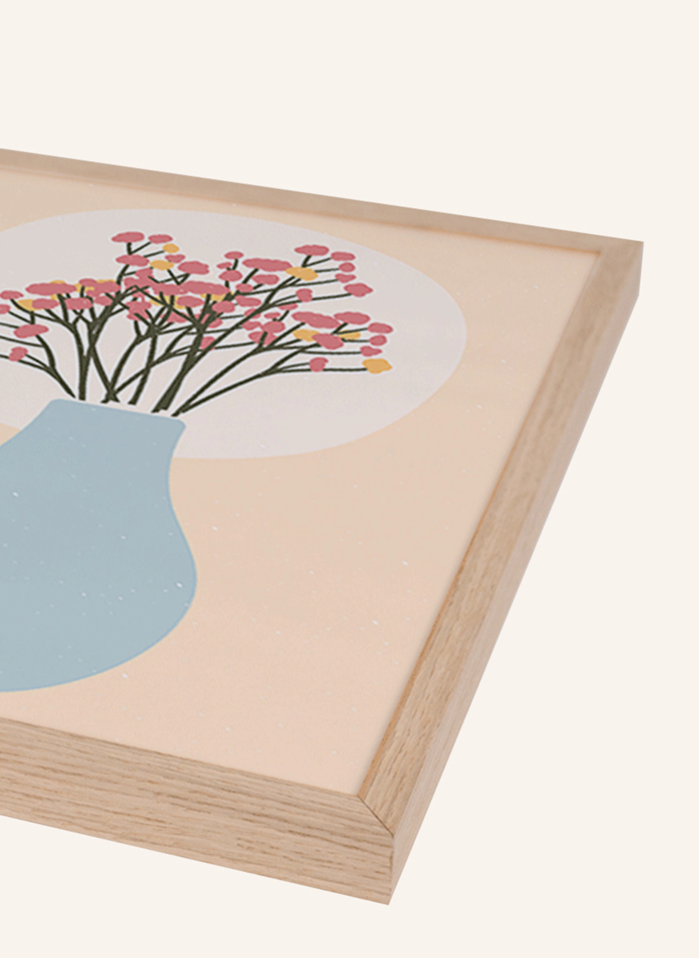Liv Corday Wandbild MINIMALISTISCHER BLUMENSTRAUß mit Rahmen